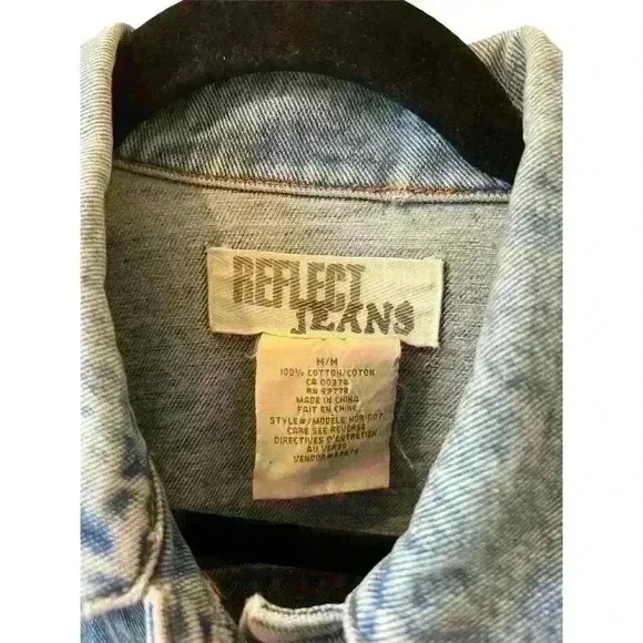Reflect Jeans Women's Denim Jacket Blue Medium Long Sleeve Button Front - Picture 3 of 7